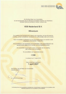 Raad voor Accreditatie - EN ISO-IEC 17020-2012 - tot 1 april 2027 - VdS Nederland