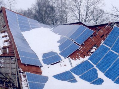 Zonnepanelenbrand - instorting door sneeuwlast - bron CFPA VdS 3145